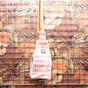 Borst tas Met Wite & Roze Strepen